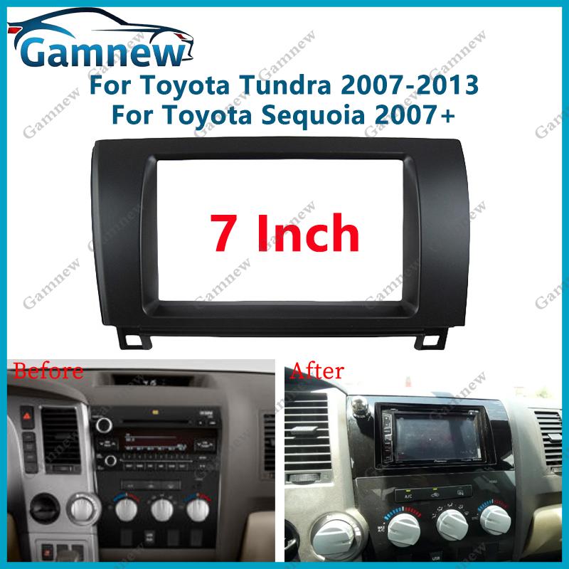 7 inch 2DIN Car Fascia Radio Panel For Toyota Tundra 2007-2013 Sequoia 2007 Frame Kit Install Facia Face Plate