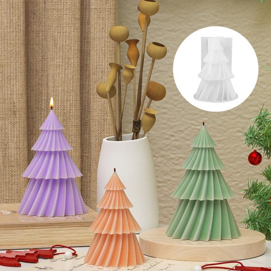 Силиконовая форма для рождественской елки, гибкая антипригарная форма, форма из смолы на праздничную тематику для изготовления свечей, шоколада, желе, мыла