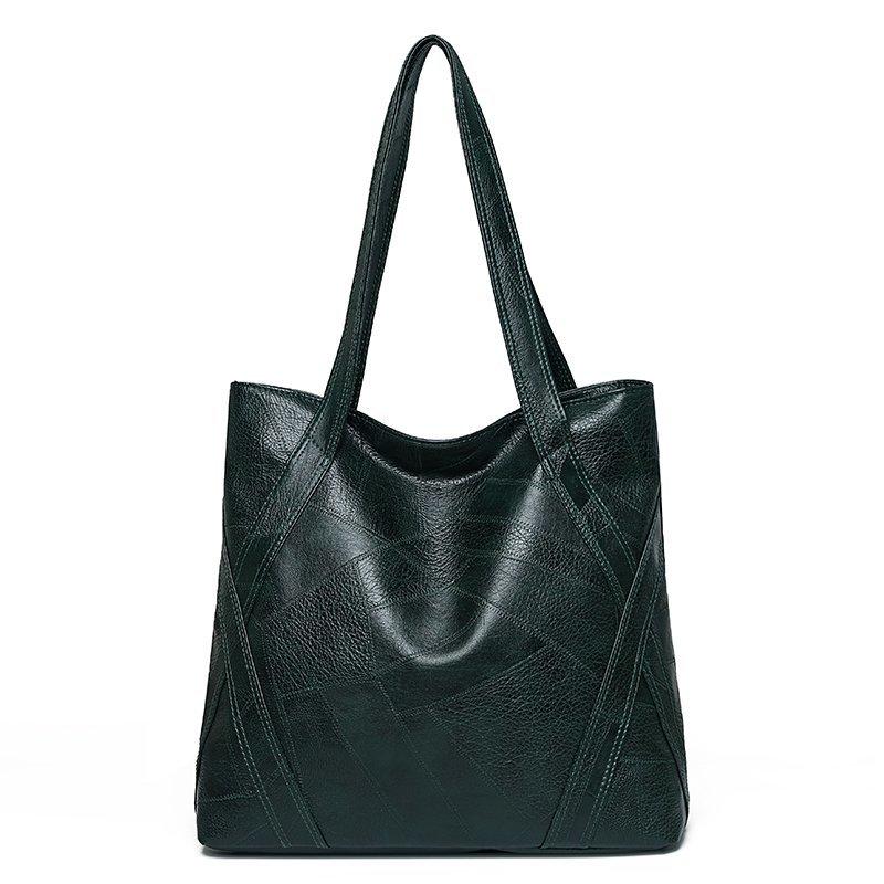 Tote Bag with Genuine Leather Texture Autumn Winter High-capacity Simplicity Advanced Feeling Versatile Unique Shoulder Bag