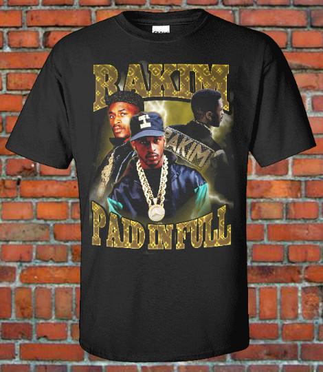 Футболка Rakim в стиле 90-х, бутлег, Легенда хип-хопа, Paid In Full, Рэп-музыка старой школы, Унисекс
