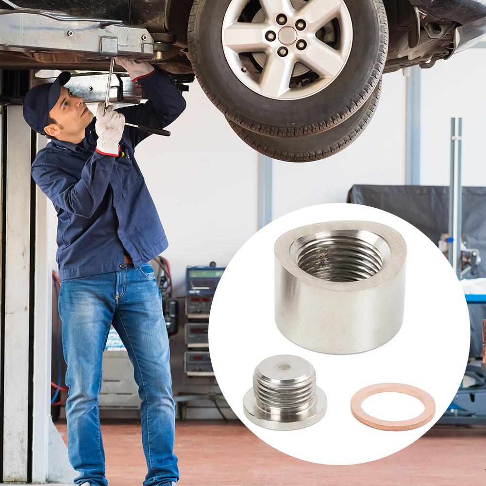 Босс для датчика кислорода Адаптер для датчика кислорода M18x1.5 Гайка датчика кислорода Приварной босс Заглушка Нержавеющая сталь Изогнутый С надрезами Универсальные автозапчасти
