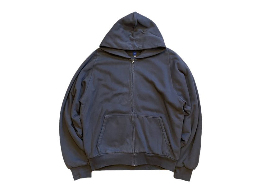 YEEZY GAP Худи на молнии с двусторонним материалом и широким силуэтом Темно-серый