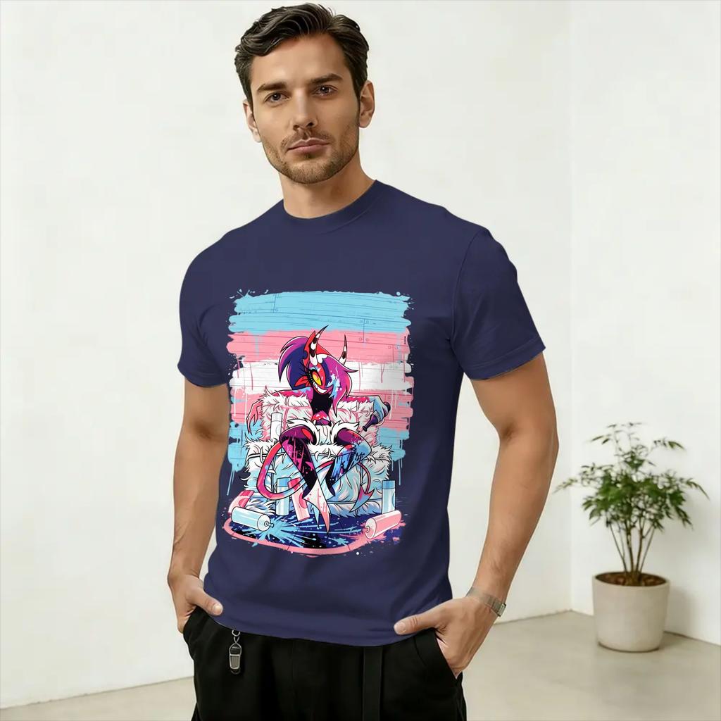 Unisex T-Shirts Hazbins Hoteling Vox Solo Metal Novelty Pure Cotton Tee Shirt Short Sleeve T Shirts O Neck Clothes Graphic Printed