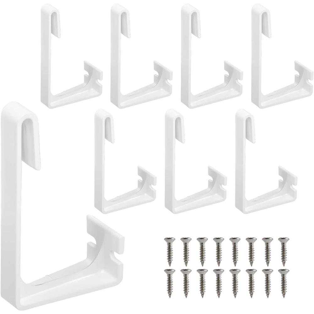 8Pcs RV Curtain Hold Down Clips With Screws, Plastic Window Curtain Retainer Hooks For Camper Travel Trailer Car Home Curtain Fixing