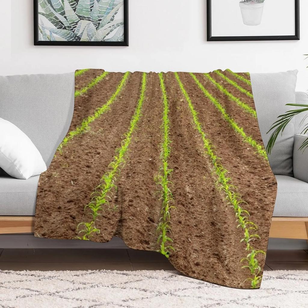 Corn field Throw Blanket Soft Sherpa Fleece Warm Blanket for Winter
