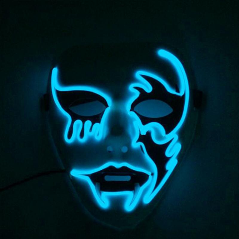 Halloween Killer Cosplay Mask Ghosts Dance Scary Costumes Dexoration Glow Up Creepy Mask Thriller LED Mask Devil Mask For Men