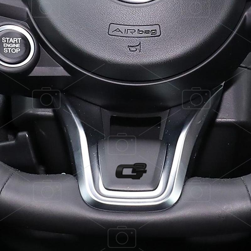QGDM1 Car Metal Q2 Logo Badge Steering Wheel Decals Styling For Alfa Romeo Giulia Brera Tonale 156 Stelvio Emblems Sticker Accessories