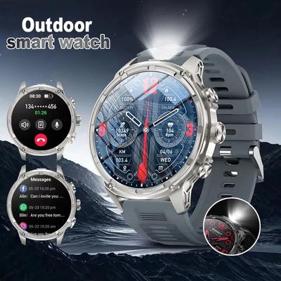 SACOSDING Военный класс 710mAh Большая батарея Смарт-часы для мужчин 1,85 дюйма Спортивные режимы фонарик Bluetooth Звонки Мониторинг здоровья Смарт-часы