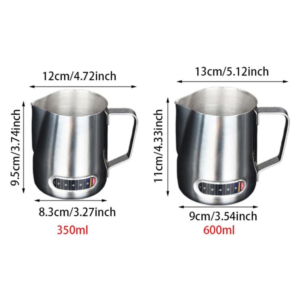 Temperature Sensing Latte Art Cup Accurate Scale Milk Frother Jug Latte Art Jug  Barista Use