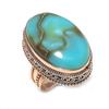 Natural Peruvian Opal Gemstone Handmade Copper Jewelry Ring Size 8 O9g62