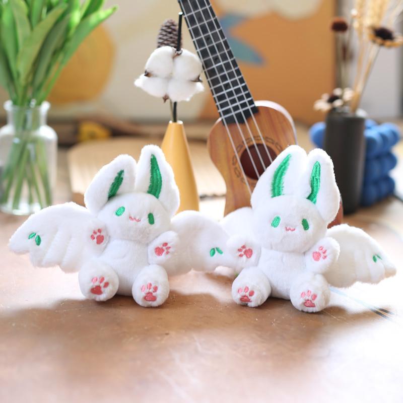 Очаровательная розовая плюшевая игрушка «Зайчик-летучая мышь», милая плюшевая игрушка-кролик с мягким мехом
