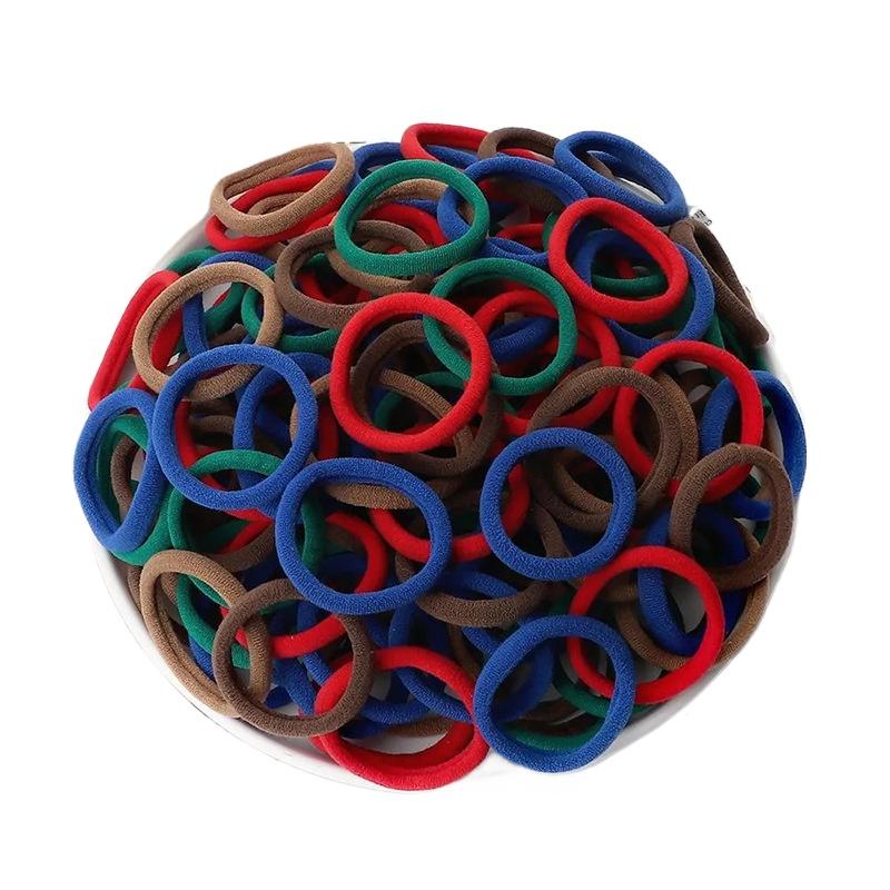 4cm Solid Color Elastic Hair Ties, Girls High Ponytail Towel Circle Hair Accessories