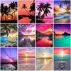 Full Round 5D DIY Diamond Painting Sunset Landscape Sea View Cross Stitch Kits Mosaic Rhinestone Embroidery Home Decor
