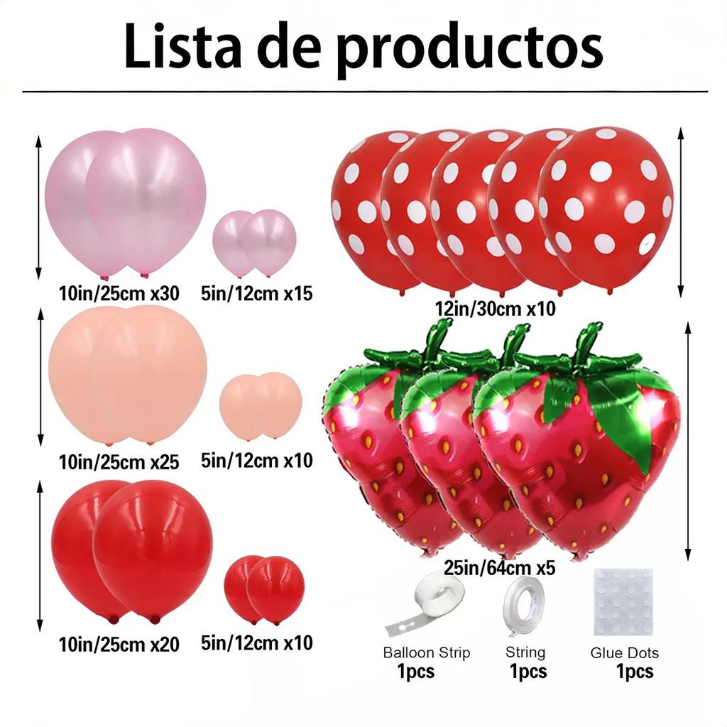 Strawberry Balloon Kit for Birthday Party Decoration