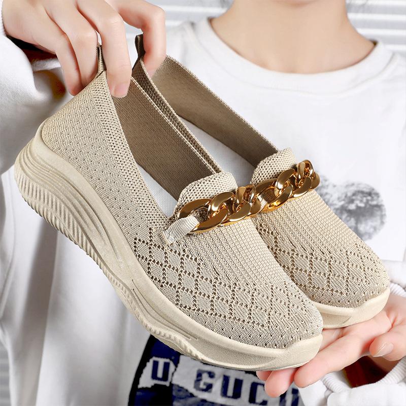 Loafers Women's Spring New Breathable Shoes Trendy Casual Platform Mom Shoes