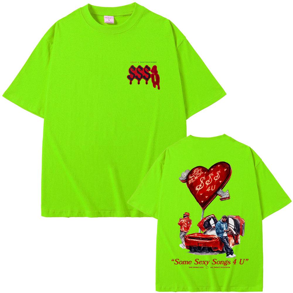 2025 New Drake & PARTYNEXTDOOR SSS4U Some Sexy Songs 4 U New Album Graphic T-shirt Men Women Hip Hop Fashion Oversized T Shirts