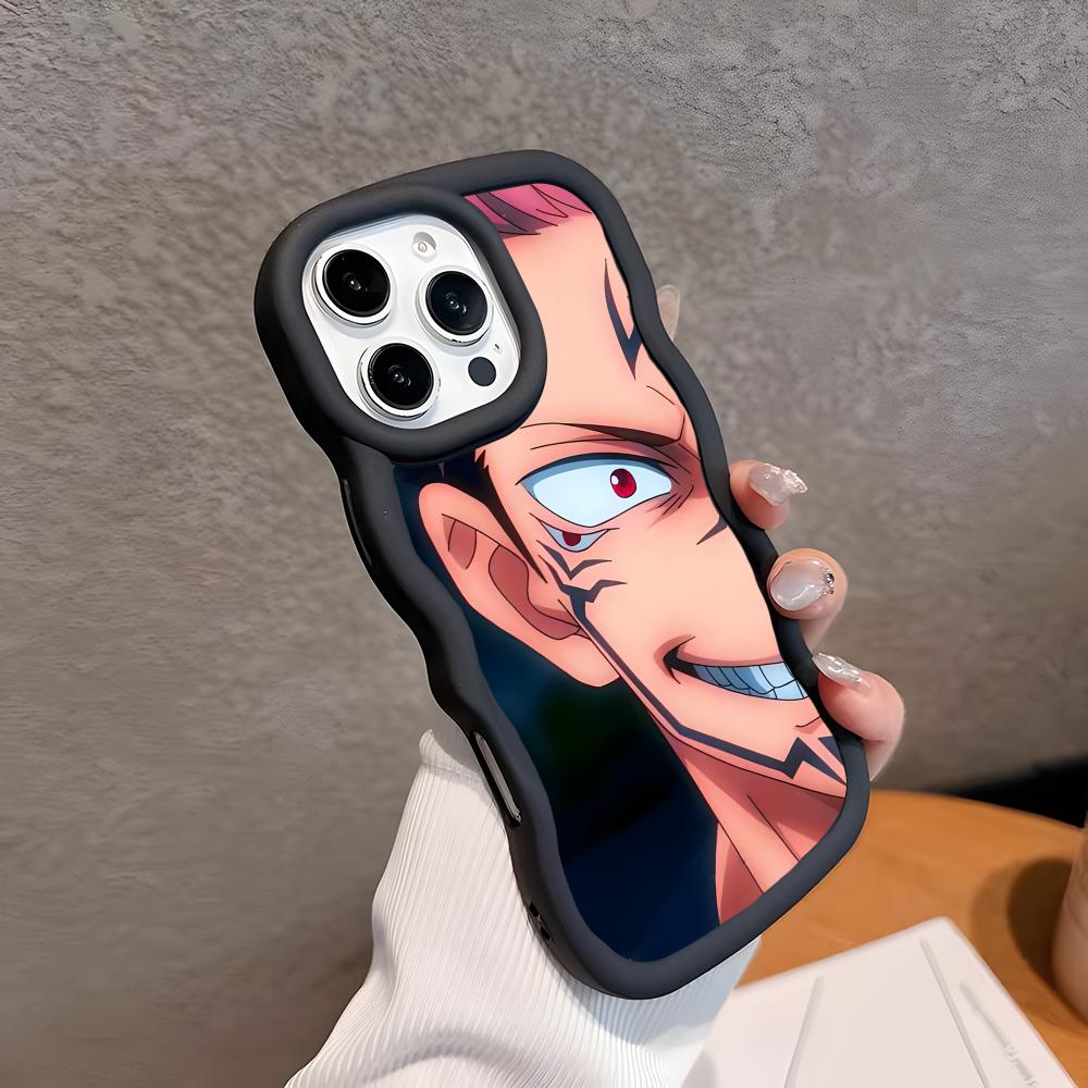 Чехол для мобильного телефона Jujutsu Kaisen Сукуна для iPhone 17 16 15 14 13 12 11 Air Pro Max Plus Цветной ТПУ чехол с волнистым краем для мобильных телефонов