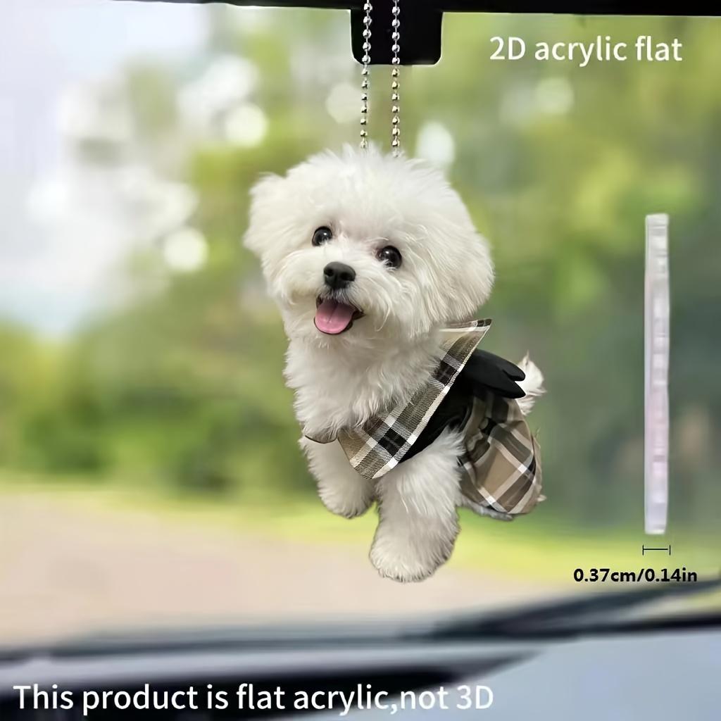 1 шт. 2D Акриловый милый щенок для салона автомобиля, праздничное украшение, украшение на рождественскую елку