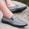 Мужские белые мокасины Slip-On серые на плоской подошве для вождения черные походные туфли ортопедические туфли ручной работы большого размера