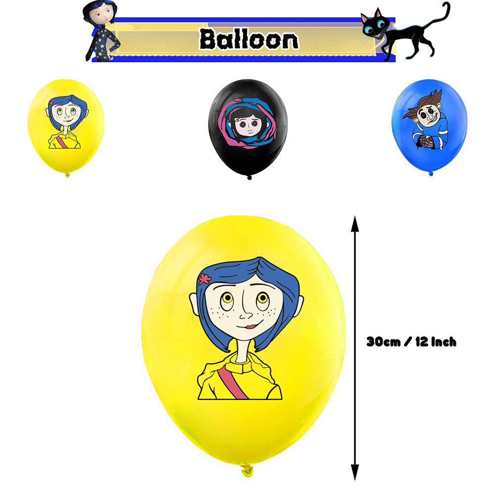 32 шт. товары для вечеринки по случаю дня рождения Coraline включают воздушные шары для торта и баннера