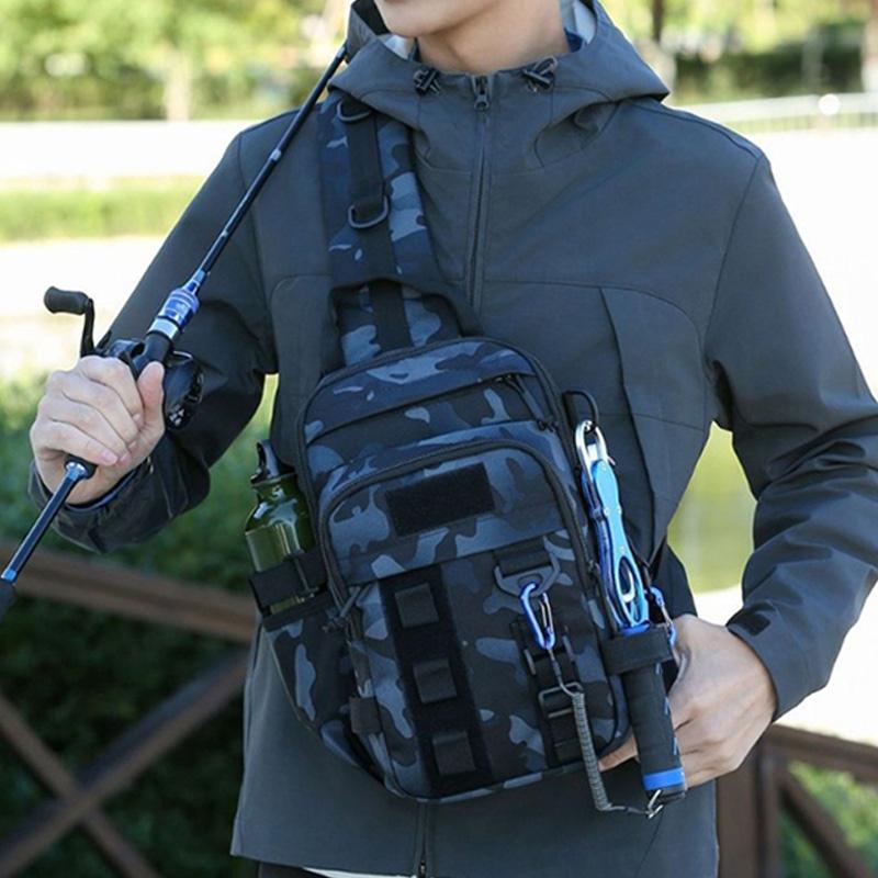 Походный нагрудный рюкзак тактический сумка для удилищ и приманок для рыбалки для путешествий на открытом воздухе камуфляжная сумка через плечо на пояс мужская сумка-слинг на плечо поясная сумка