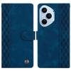 For Honor 400 Pro 5G (Global) Leather Case Imprinted Checkered Pattern Wallet Stand Flip Phone Cover