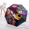 1pc Anime Characters Heart Shape Automatic Folding Umbrella, Portable 3-Fold Design with Iron Frame, Perfect for Outdoor Use, Festive Gifts, Travel, D