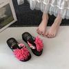 2025 Summer Cool Slippers Women Summer Wear Thick-soled Princess Heightened Thick-soled Flip-flops Flowers Beach Cool Slippers Women