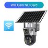 Новая солнечная камера 4K 8MP, 4G/WiFi, двойной экран, уличная беспроводная PTZ-камера с двумя объективами, защита безопасности, автоматическое отслеживание, камеры видеонаблюдения