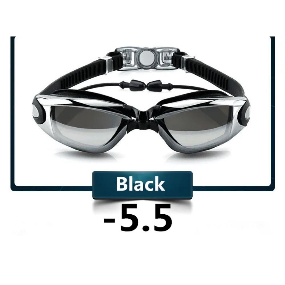 Anti Fog Professional Swimming Goggles Swimming Glasses Myopia with Earplugs Nose Clip Electroplate Waterproof Silicone Swim