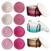 8pcs Woven Coaster Set Coffee Cup Mat with Holder High-Temperature Resistant Cup Coasters Absorbent Coasters for Coffee Tea