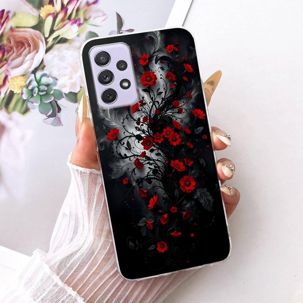 Прозрачный чехол для Samsung Galaxy A72 4G Милые модные цветы Забавный расписной корпус для Samsung A72 4G SM-A725M SM-A725F Чехол