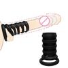 Cock Rings Penis Bondage Sleeve Silicone Chastity Cage Ball Stretcher Testicle Massager Delay Ejaculation Sex Toys For Men