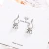925 Sterling Silver Pretty Attractive Fish And Fish Drop Earrings Silver Color Animal Earring For Women Gift Dropshipping S-E898