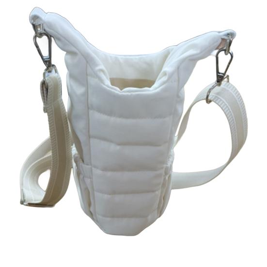 Quilted Crossbody Water Bottle Bag with Pockets Women Kettle Bag Soft Padded Sling Bag for Outdoor Camping Sports Travel