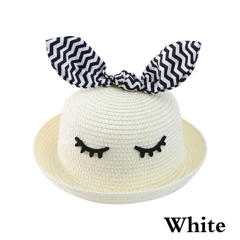 Шапка-панама с кроличьими ушками для малышей, мальчиков и девочек, детские пляжные кепки, летняя шляпа от солнца, шапочки для младенцев и малышей