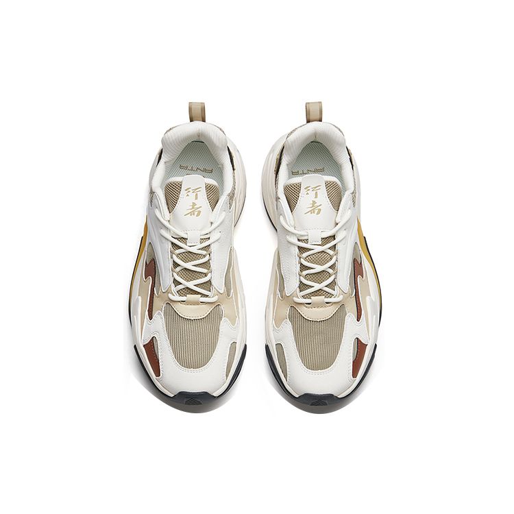 Anta Walker 3.0 Running Culture Series Comfortable Lightweight Low-Top Sports Casual Shoes Men Sneakers White Yellow 112238881-3