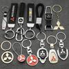 For Mitsubishi Outlander ASX Eclipse Cross Pajero Lancer 3D Metal Leather Car Styling Keychain Key Rings Key Holder Accessories