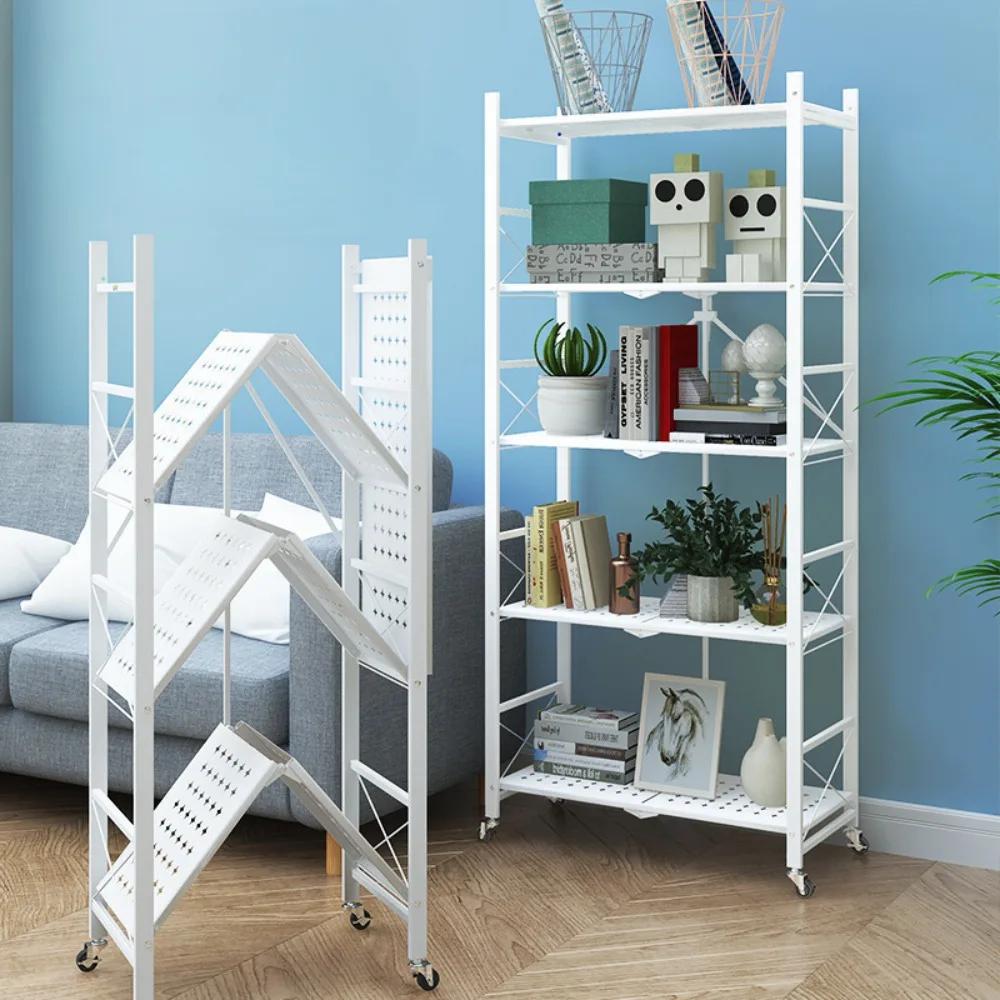 Складная полка для хранения Многоуровневые напольные полки для хранения Не требуется установка Микроволновая печь Металлические полки для хранения