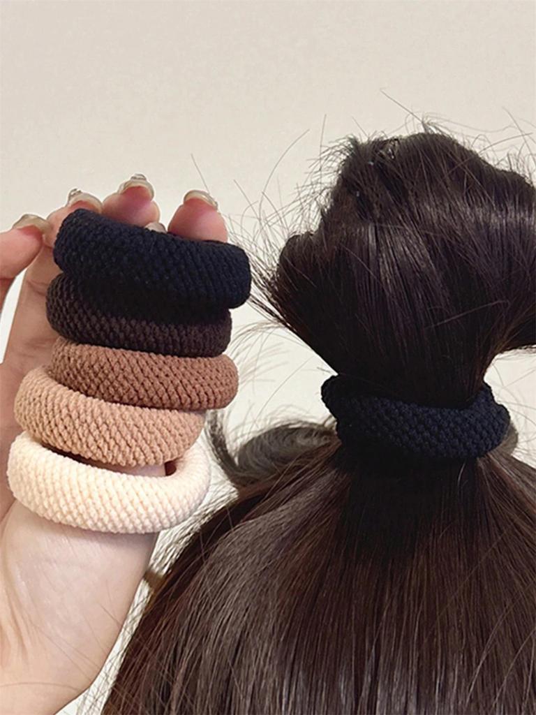 2/5/10/100 Mix Color High Elasticity Thickened Versatile Simple Scrunchies, Hair-Friendly (Random Color) Hair Ties Hair Rope