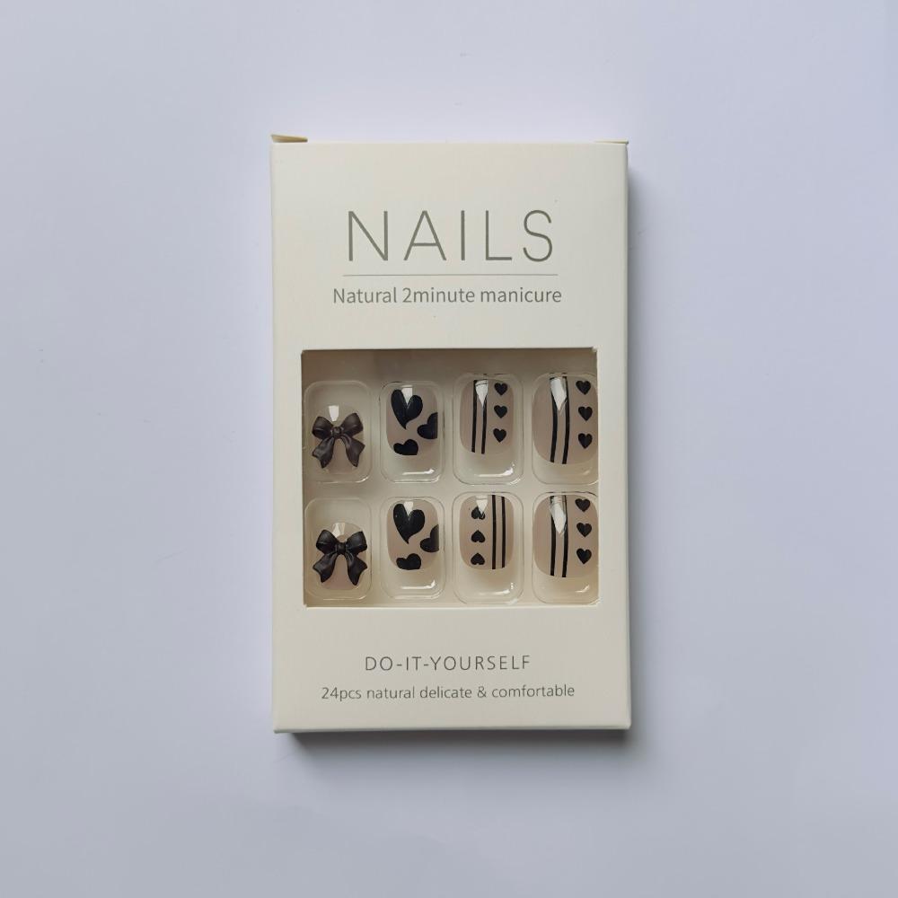 Full Cover French Fake Nails Square Head Nail Tips Fashion False Nail  Women