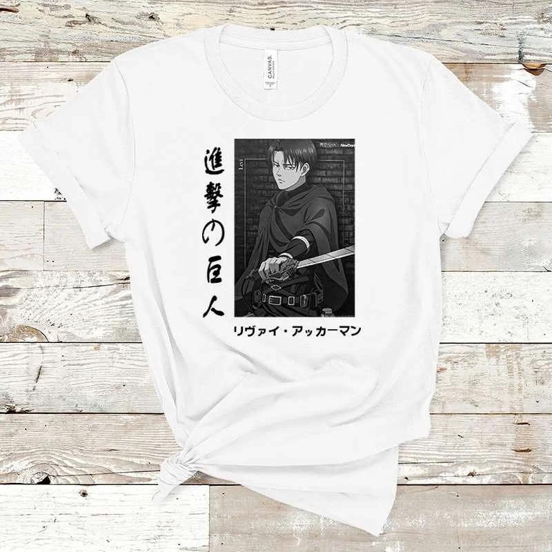 Summer Hot Anime Levi Ackerman Clothing Female Loose Women T-shirt Punk Dark Grunge Streetwear Ladies Top Gothic T Shirts