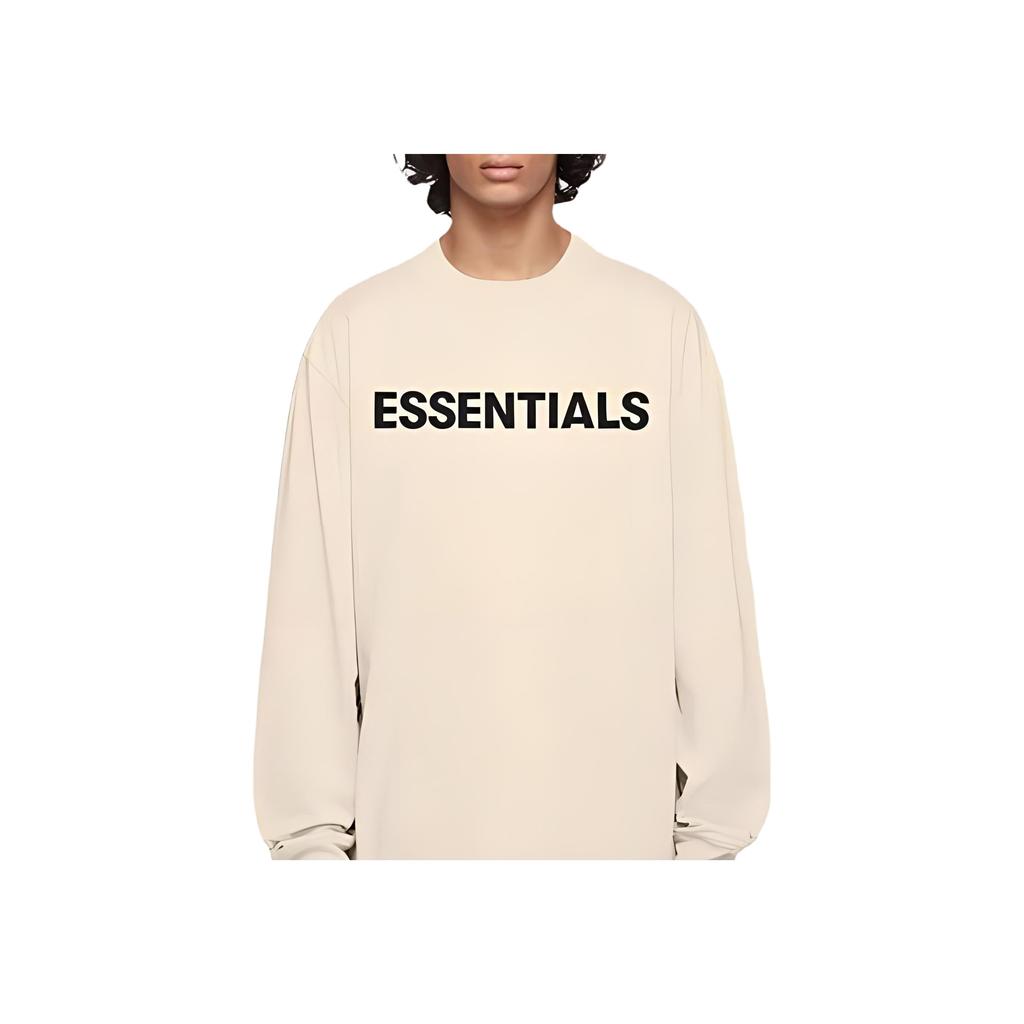 Fear of God Essentials Свитер с длинным рукавом и круглым вырезом с графическим логотипом SS20 Унисекс-свитер Белый FOG-SS20-268