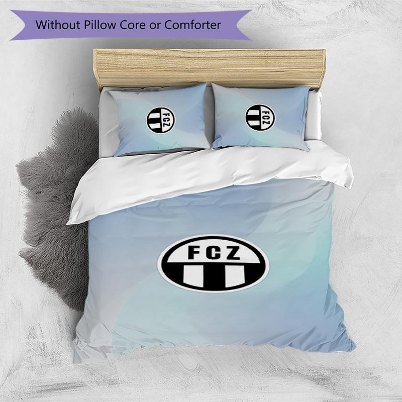 FC Zürich Printed 3PCS Bedding Set Breathable Duvet Cover with Pillowcases Decorative Bed Linen for Bedroom Home