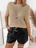 Spring & Autumn Women's Sequin Backless Knit Sweater with Five-Point Sleeves