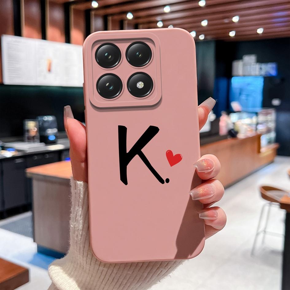 Чехол для Xiaomi 14T 14 15 12 12S 12T 12X Pro Ultra Lite задняя крышка с симпатичным узором в виде сердца и букв, мягкий силиконовый защитный чехол от падения для Xiaomi Capa