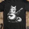 Fox Playing Banjo Shirt, Bluegrass Animal T-Shirt, Vintage Folk Music Tee - Bluegrass Musician Gift