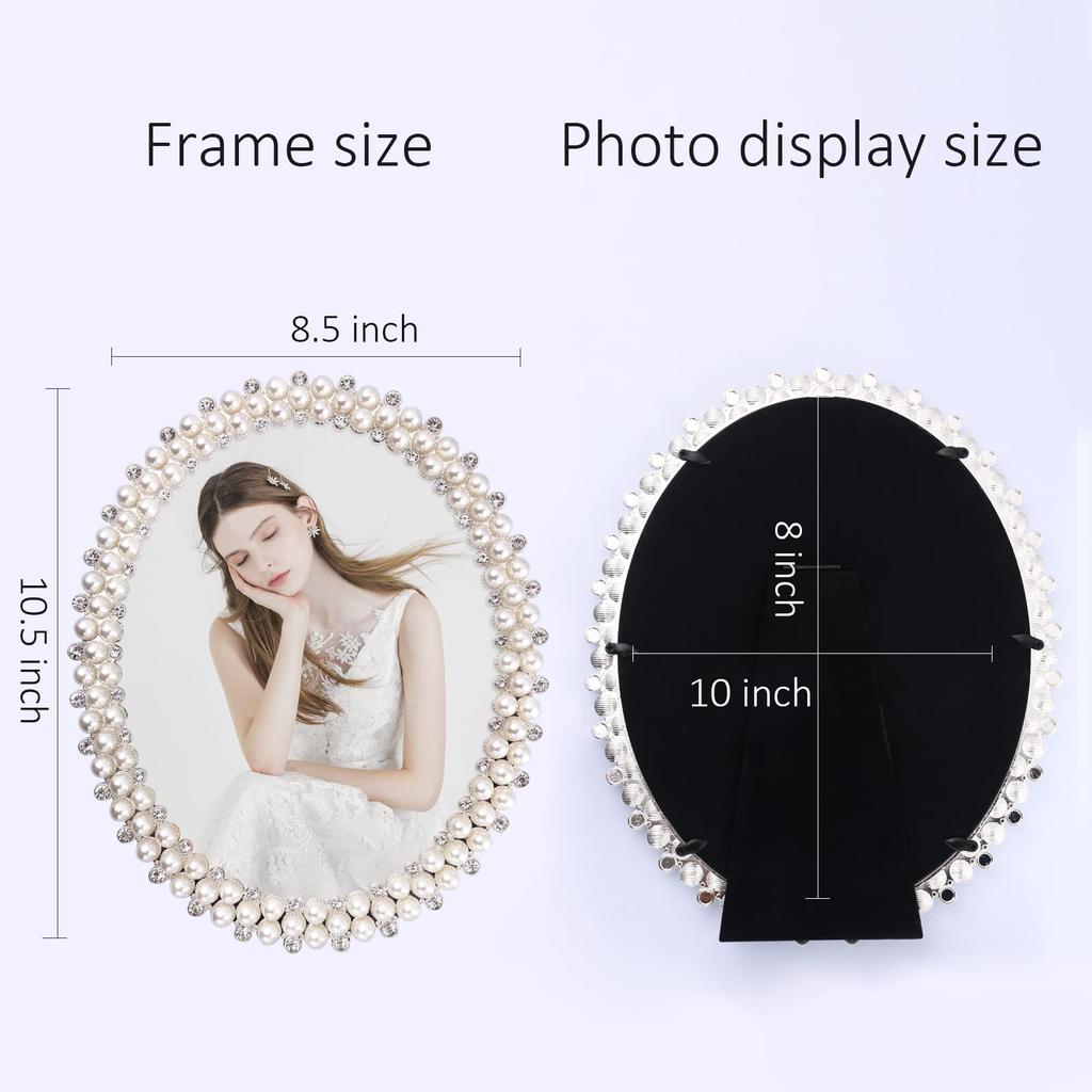 1 Pcs 6-inch 7-inch 8-inch 10-inch Pearl Frame Wedding Rhinestone European Style Desktop Frame, Family and Friends Gift Hom