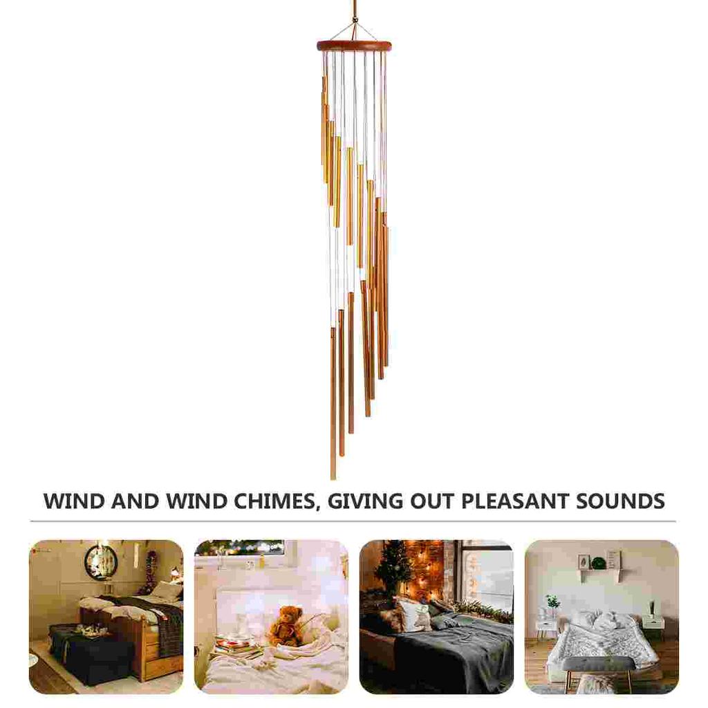 Wind Chime Artistically Beautiful Decor Bell Hanging Pendant Gift Chimes Rotating Wood Alloy Decoration