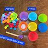 78Pcs/Set Kids Color Sorting Toy with 7 Bowls 70 Pompoms Clip Preschool Learning Ball Counting Matching Game Toddlers Boys Girls Educational Toy